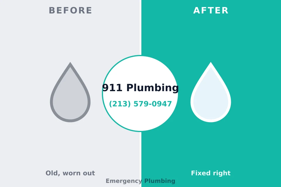 Before and after: plumbing repair Harmony, RI